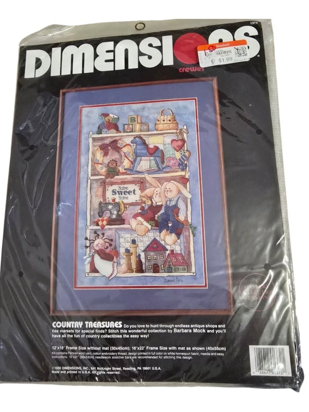 Dimensions Country Treasures Crewel Needlepoint Kit 1372 1989 Home Sweet Home